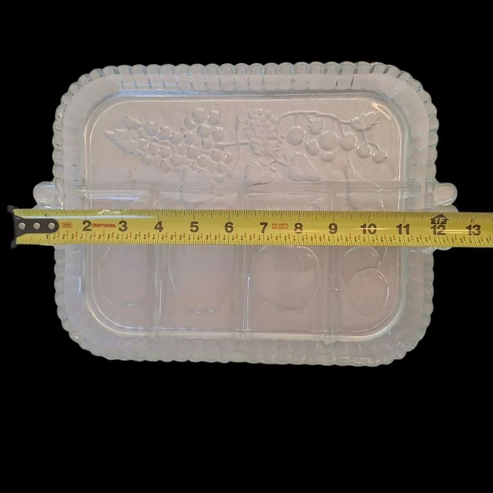 Vintage Indiana Glass Vintage Crystal Happenings 5-Part Relish Tray 60s No. 3678